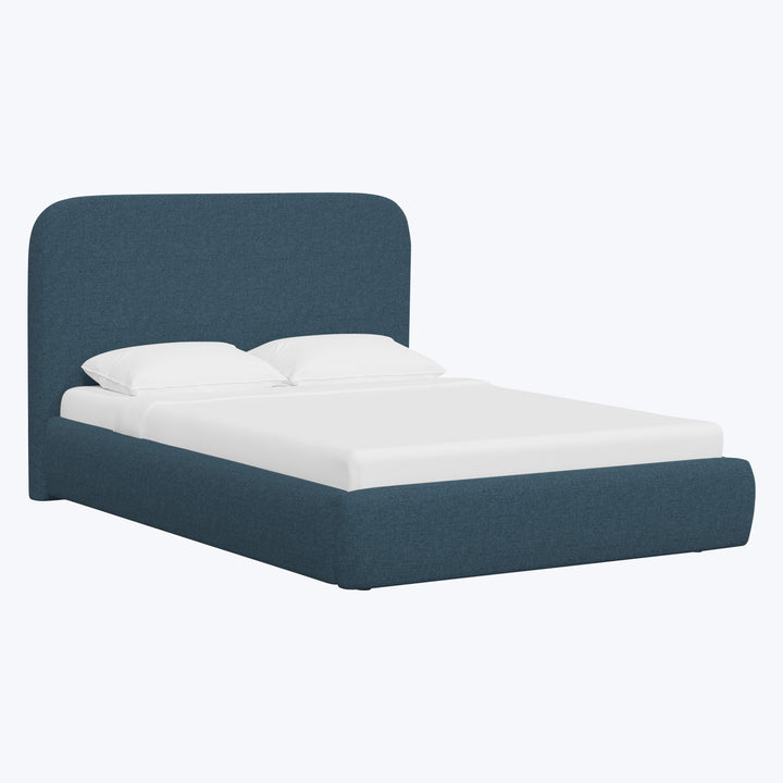 Emme Tall Platform Bed Zuma Linen Navy / Twin
