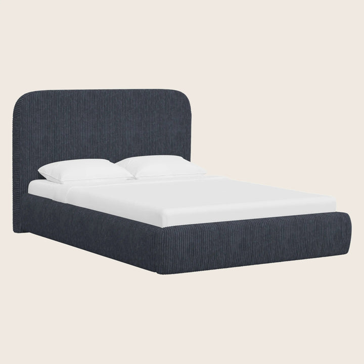 Emme Tall Platform Bed Corded Navy / California King