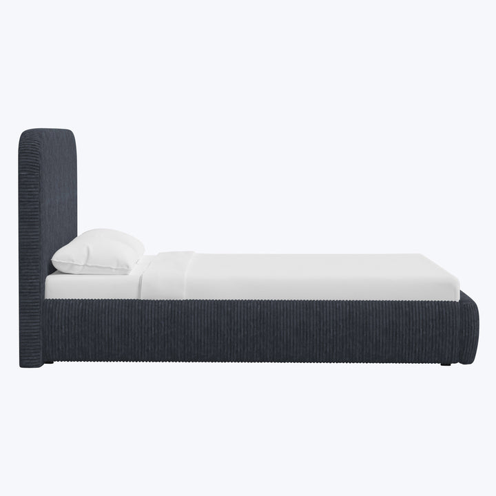 Emme Tall Platform Bed Corded Navy / California King