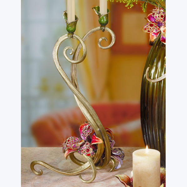 Roselyn Double Orchid Candlestick