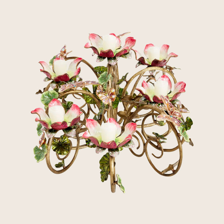 Claudine Floral & Butterfly Candelabra