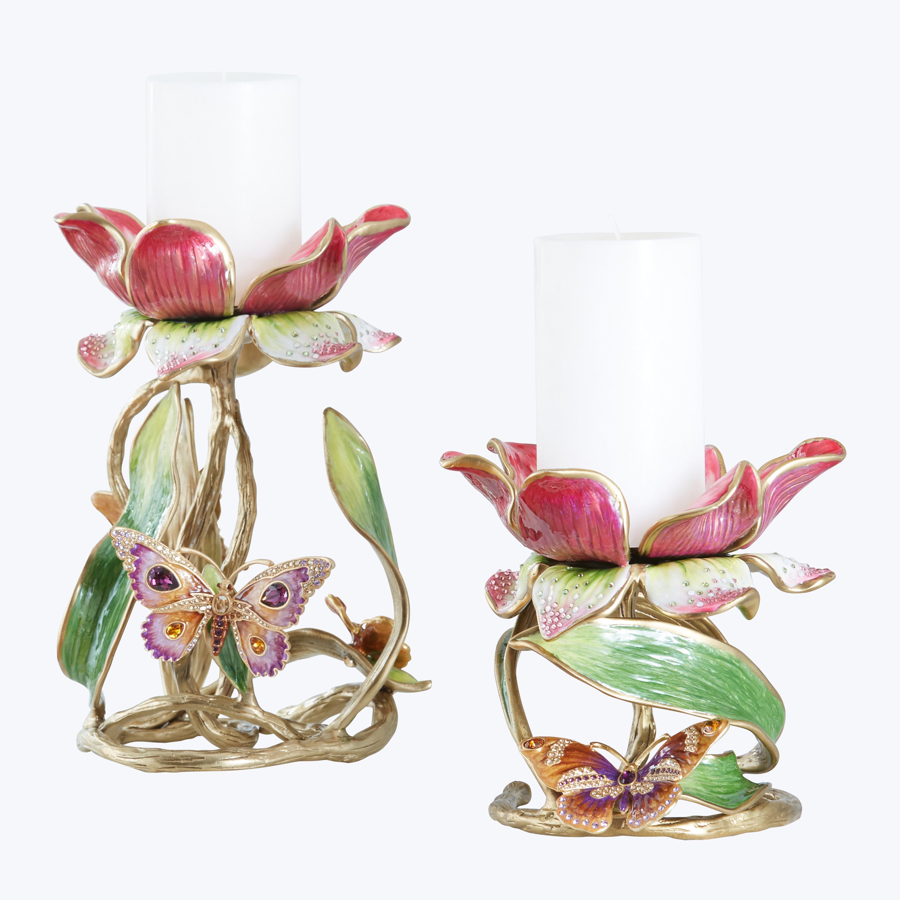 Meredith Floral 9" Pillar Candle Holder