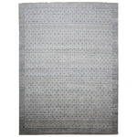 Grey Traditional Silk Rug - 9' x 12'