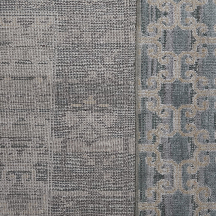 Grey Traditional Silk Rug - 9' x 12'