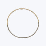 14K Yellow Gold "Broken Glass" Baguette Diamond Line Necklace 17"