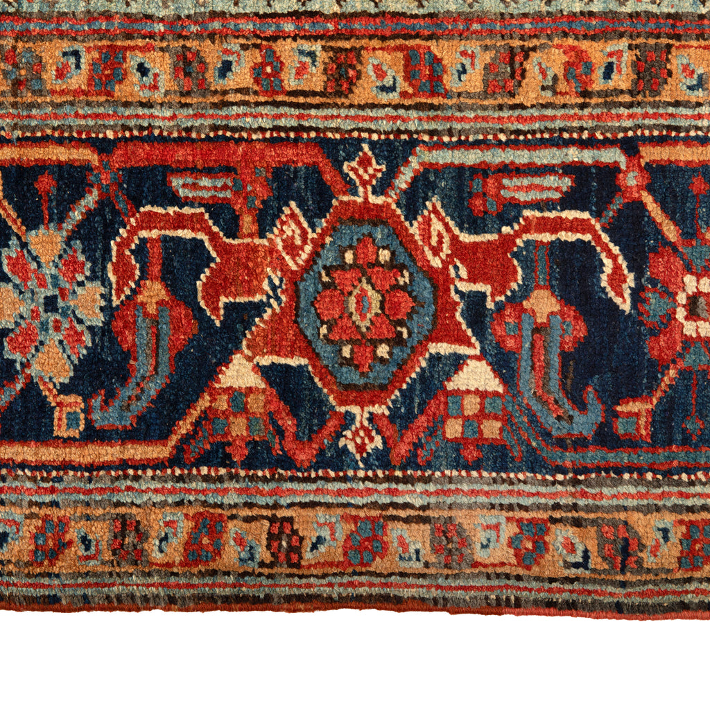 Red Antique Persian Heriz Wool Rug - 8' x 11'3"