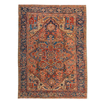 Red Antique Persian Heriz Wool Rug - 8'2" x 10'7"