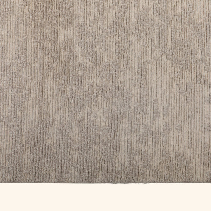 Grey & White Contemporary Tibetan Silk Wool Blend Rug