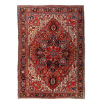 Red Antique Persian Heriz Wool Rug - 8'6" x 11'2"