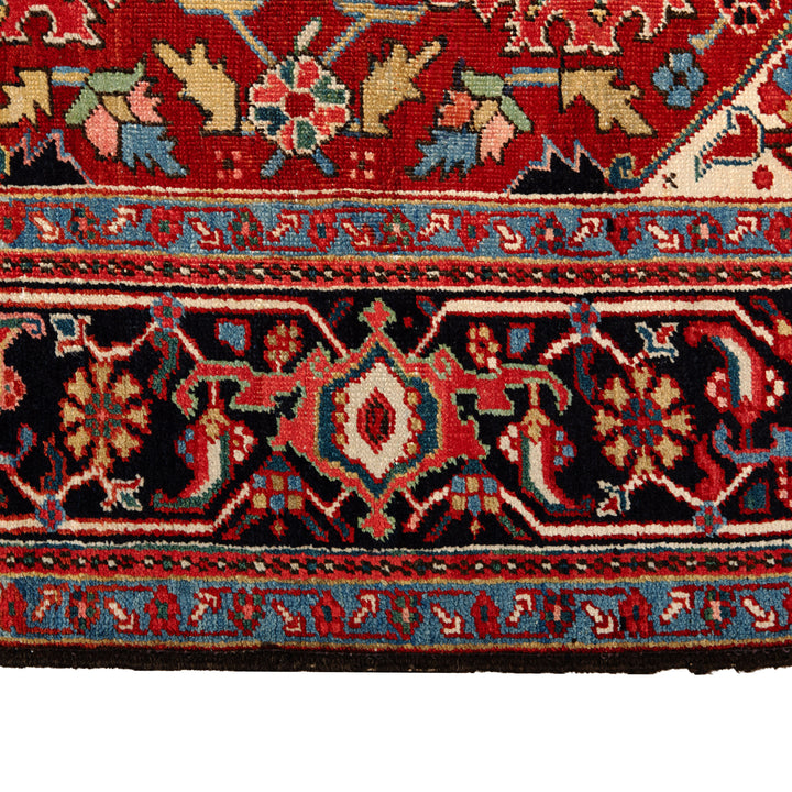 Red Antique Persian Heriz Wool Rug - 8'6" x 11'2"