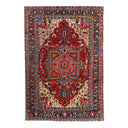 Red Antique Persian Heriz Wool Rug - 7'7" x 11'1"