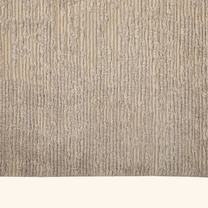 Grey & White Contemporary Tibetan Silk Wool Blend Rug