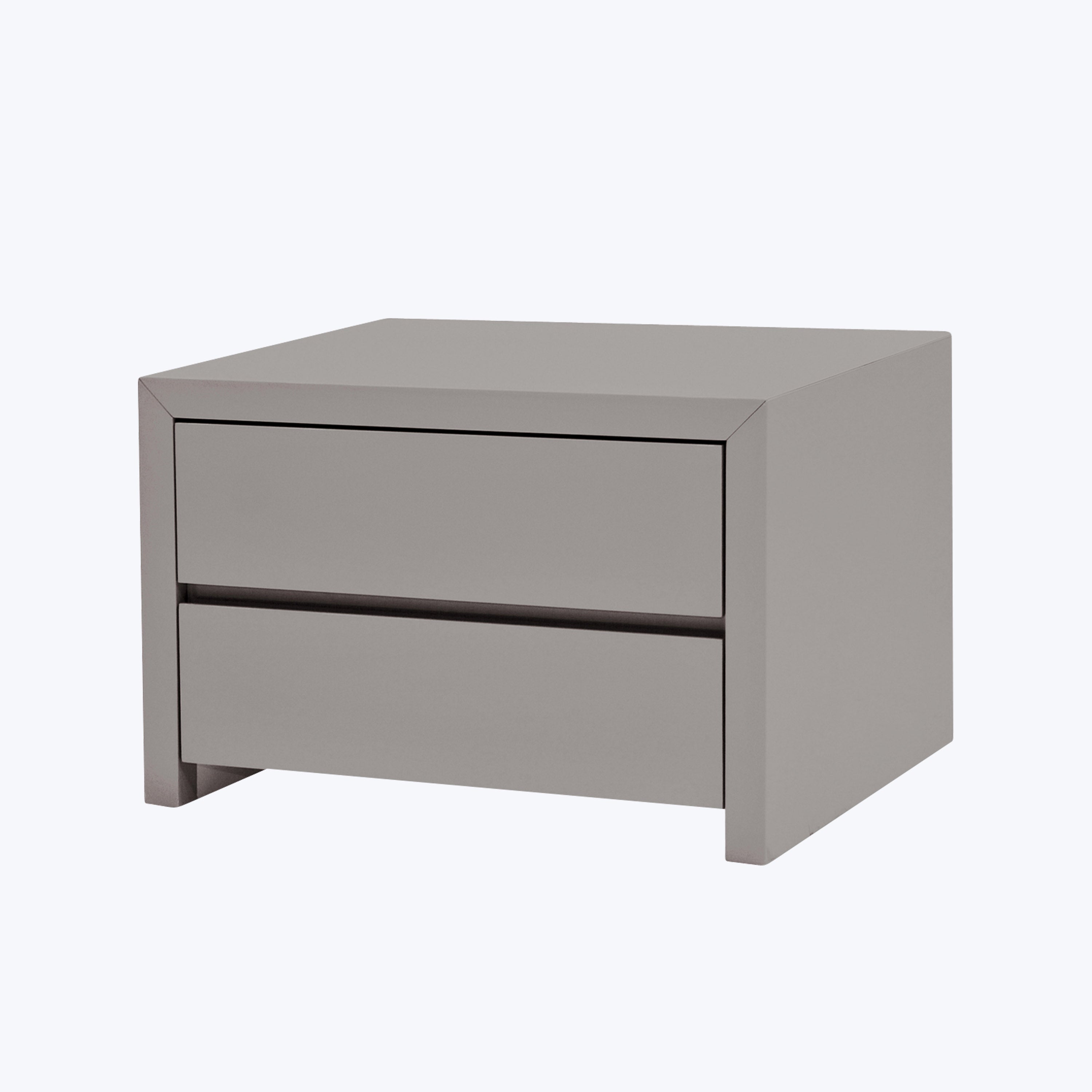 Stowe Lacquer Nightstand Stone / 2-Drawer