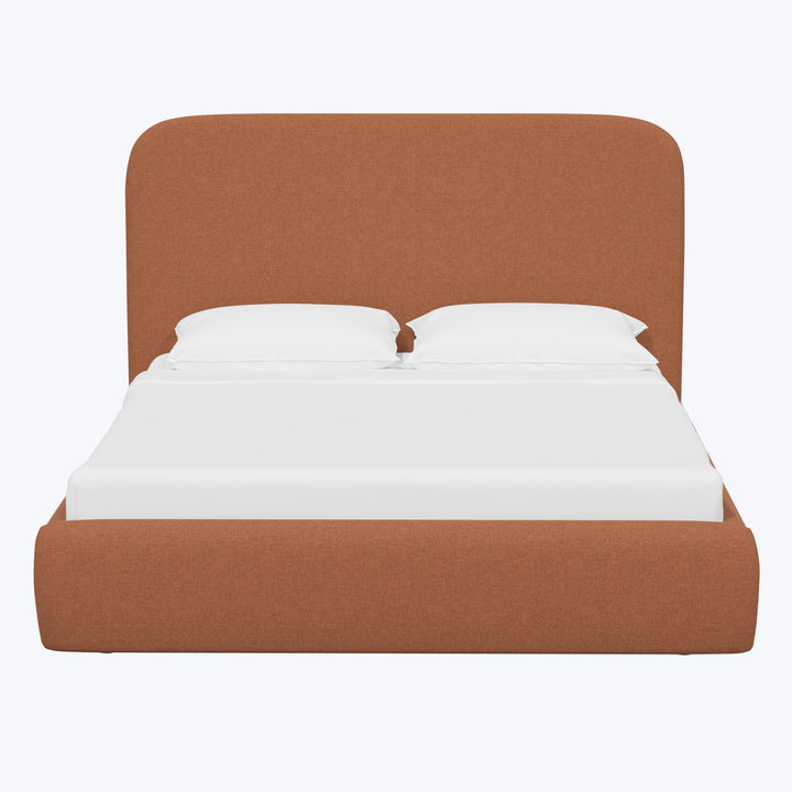 Emme Tall Platform Bed Zuma Linen Terracotta / Twin