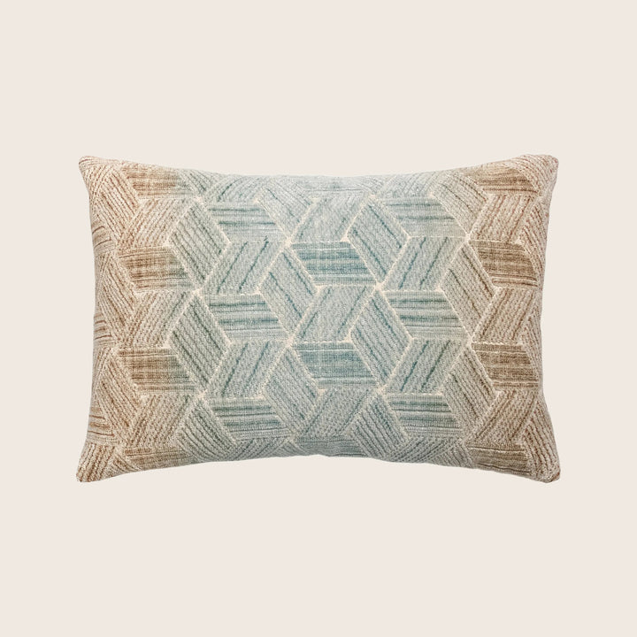 Entwined Woven Jacquard Lumbar Pillow Agave 14" x 20"