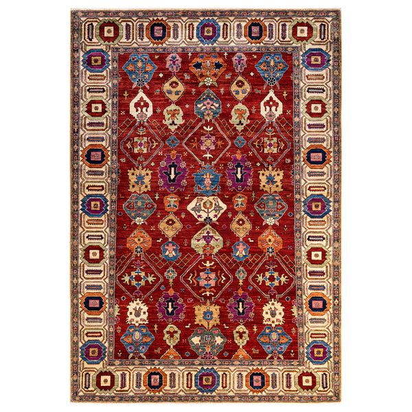 Traditional Serapi Wool Rug - 6' 5" x 9' 4"