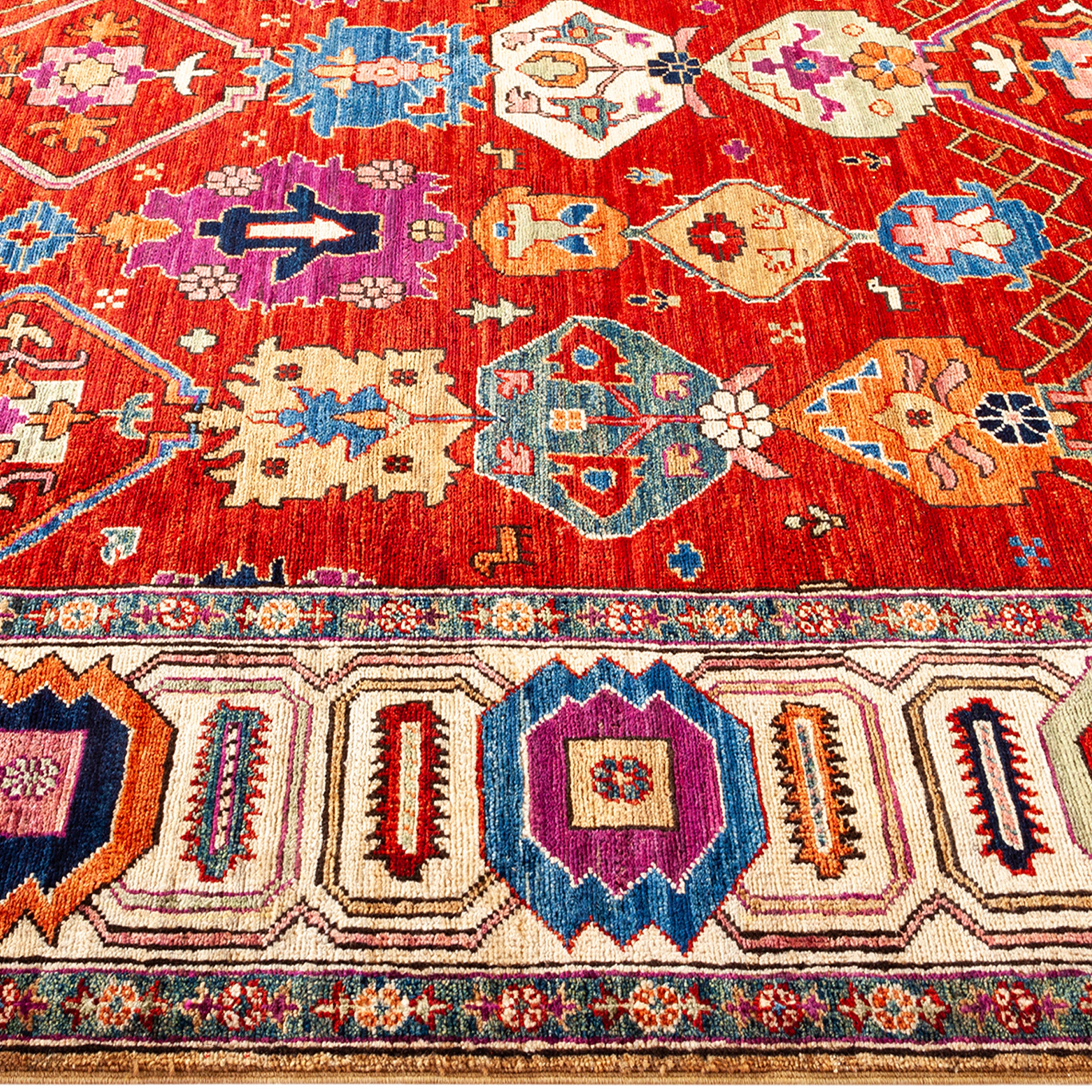 Traditional Serapi Wool Rug - 6' 5" x 9' 4"