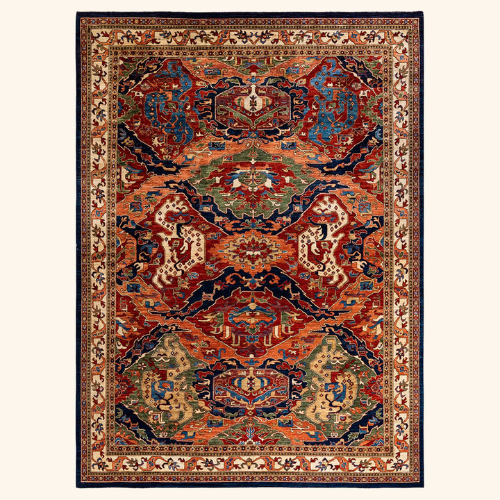Traditional Serapi Wool Rug - 8' 10" x 12' 1"