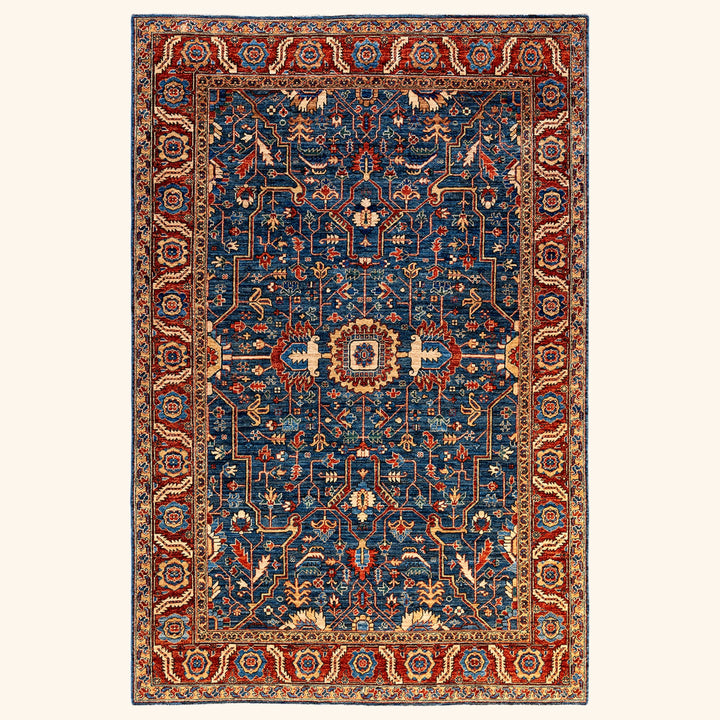 Traditional Serapi Wool Rug - 6' 1" x 9' 1"