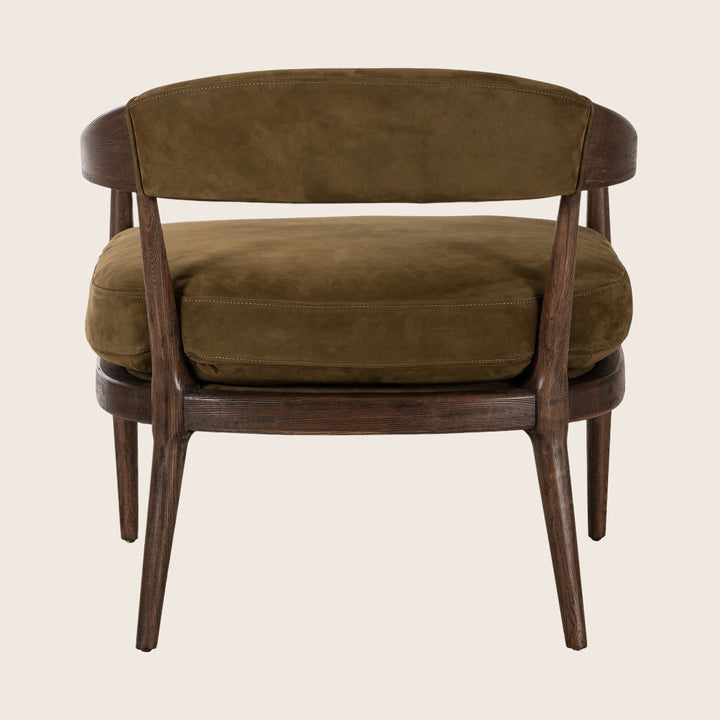 Houston Dane Leather Chair Nubuck Moss