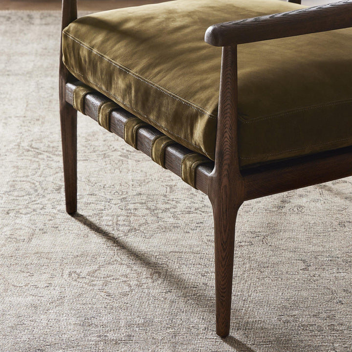 Houston Dane Leather Chair Nubuck Moss