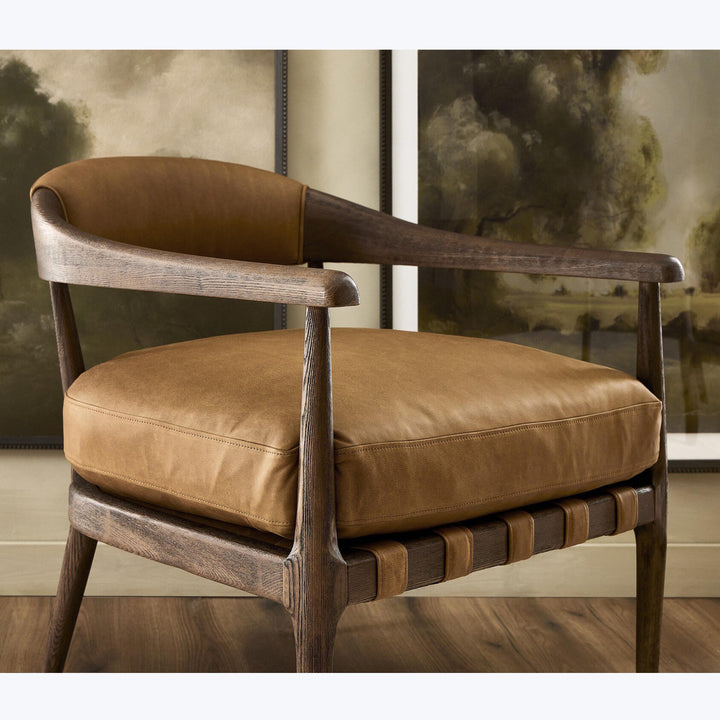 Houston Dane Leather Chair Eucapel Cognac