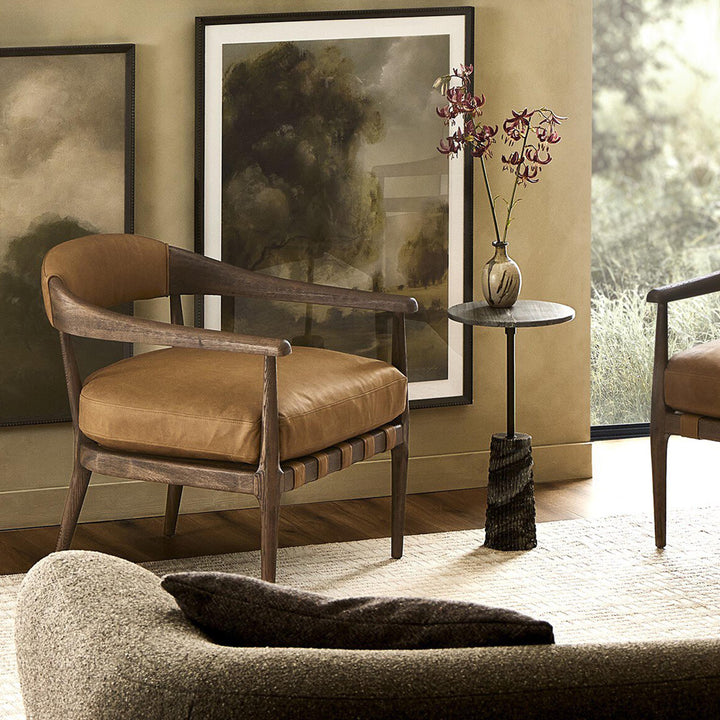 Houston Dane Leather Chair Eucapel Cognac