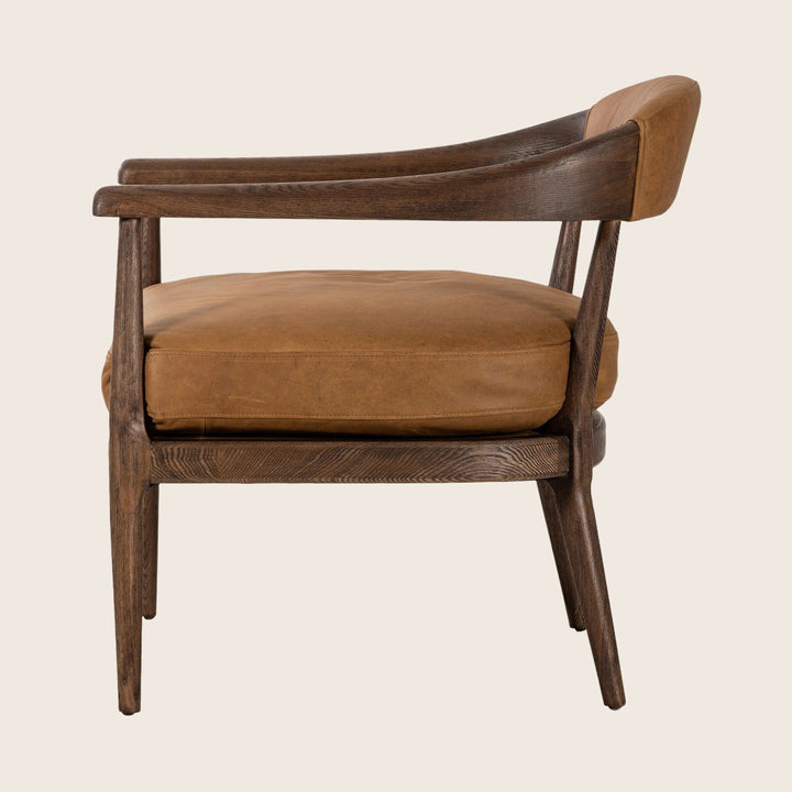 Houston Dane Leather Chair Eucapel Cognac