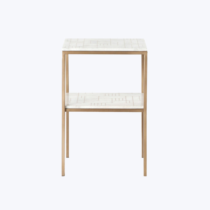 Houston Piet Marble Nightstand