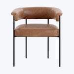 Houston Slim Leather Dining Chair Brown