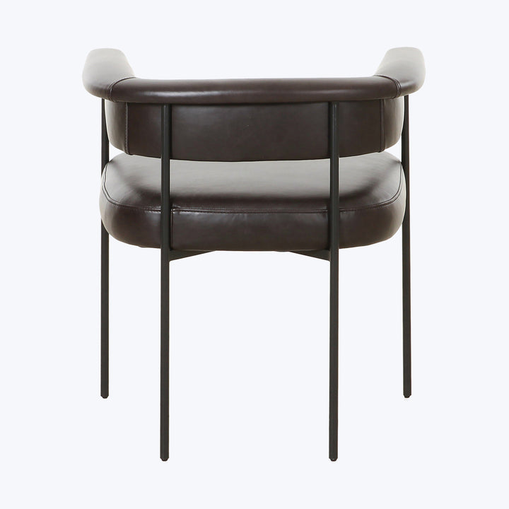 Houston Slim Leather Dining Chair Black