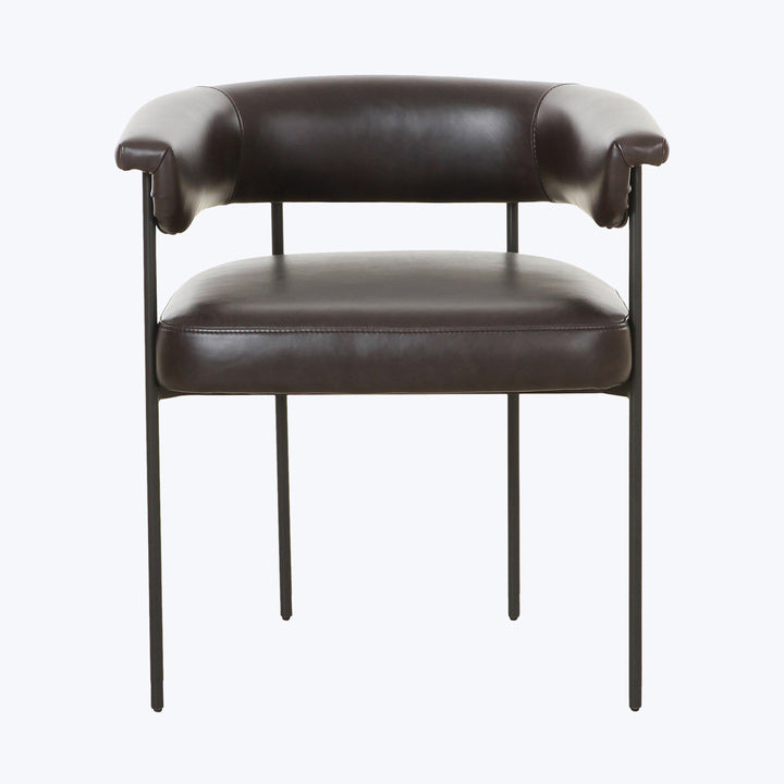Houston Slim Leather Dining Chair Black