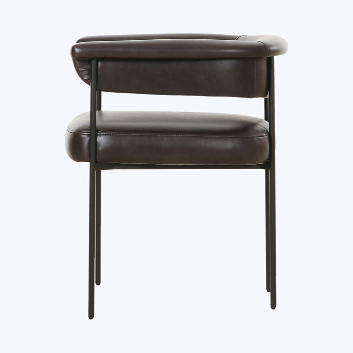 Houston Slim Leather Dining Chair Black