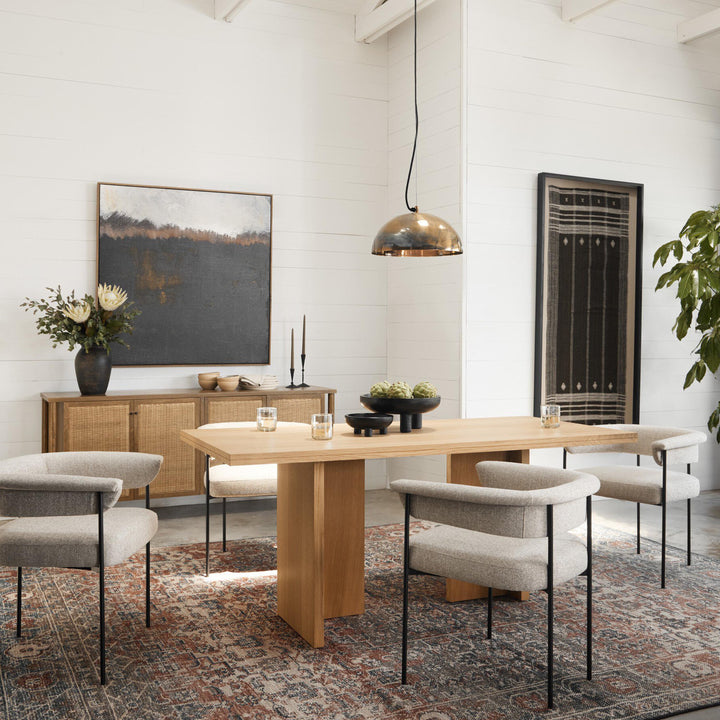 Houston Slim Boucle Dining Chair Natural