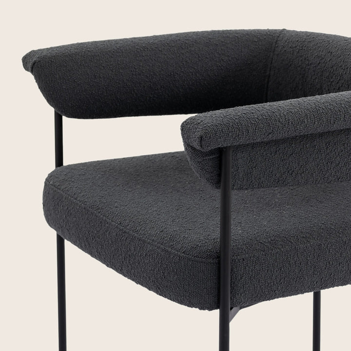 Houston Slim Boucle Dining Chair Charcoal