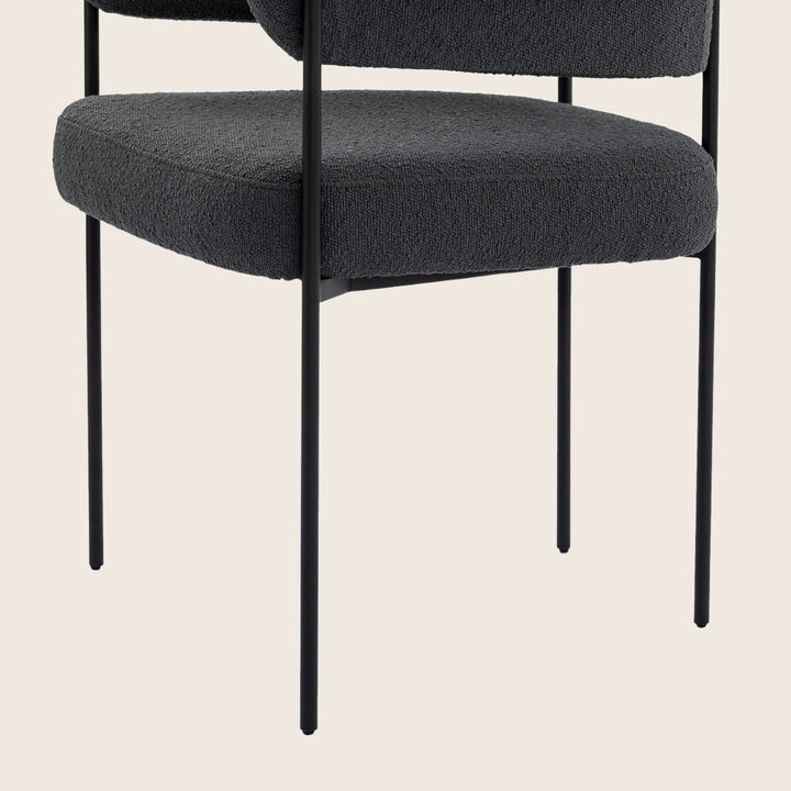Houston Slim Boucle Dining Chair Charcoal