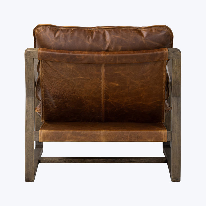 Houston Ace Leather Chair Brown