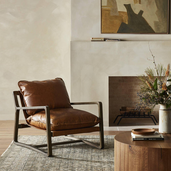 Houston Ace Leather Chair Brown