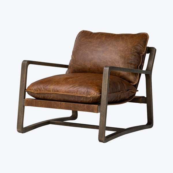 Houston Ace Leather Chair Brown