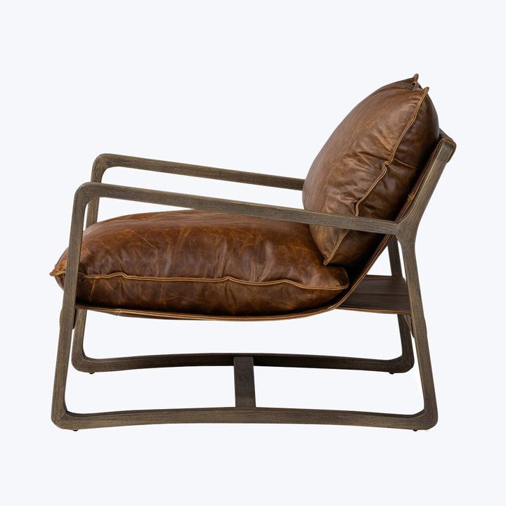 Houston Ace Leather Chair Brown