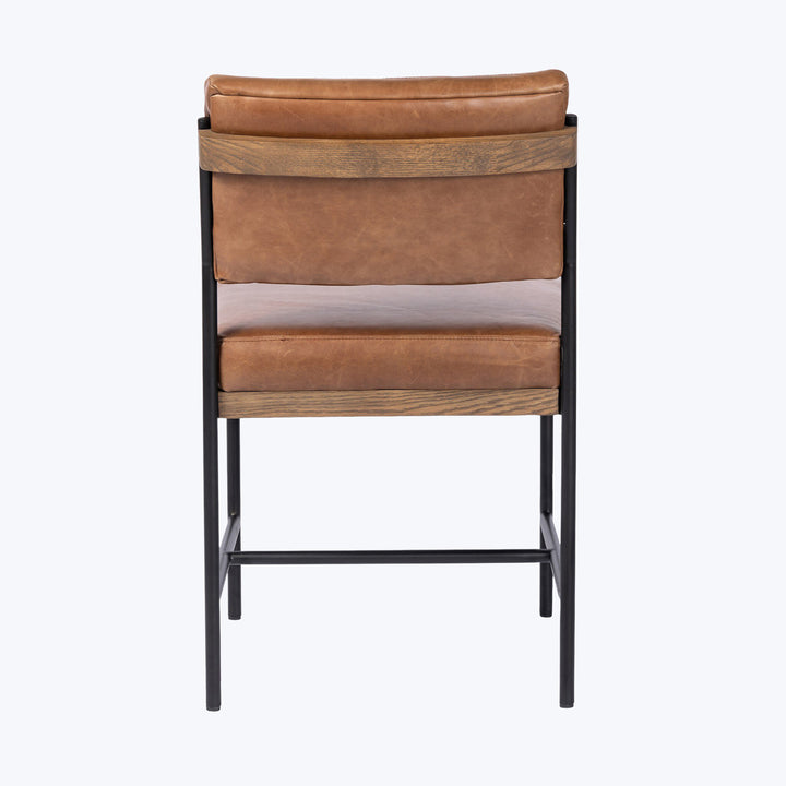 Houston Benton Leather Dining Chair Chestnut