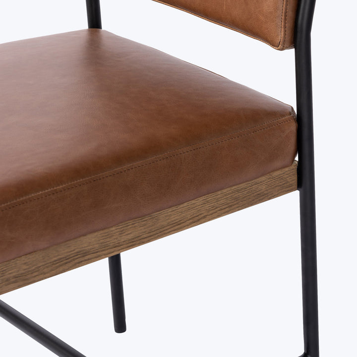 Houston Benton Leather Dining Chair Chestnut