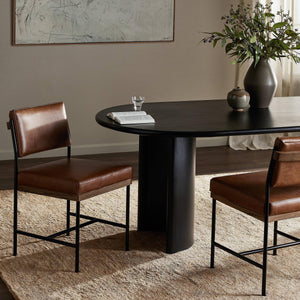 Houston Benton Leather Dining Chair Chestnut - hover