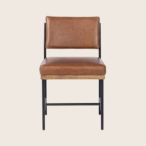 Houston Benton Leather Dining Chair Chestnut