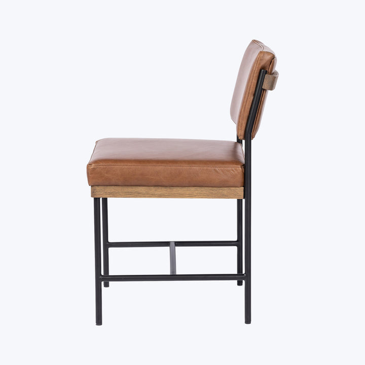 Houston Benton Leather Dining Chair Chestnut
