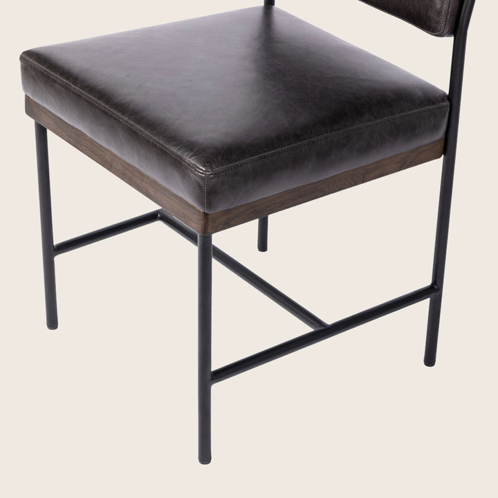 Houston Benton Leather Dining Chair Black
