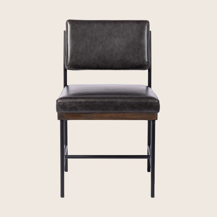 Houston Benton Leather Dining Chair Black