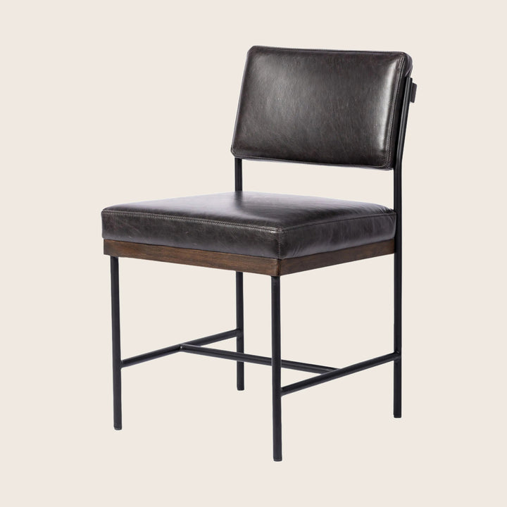 Houston Benton Leather Dining Chair Black