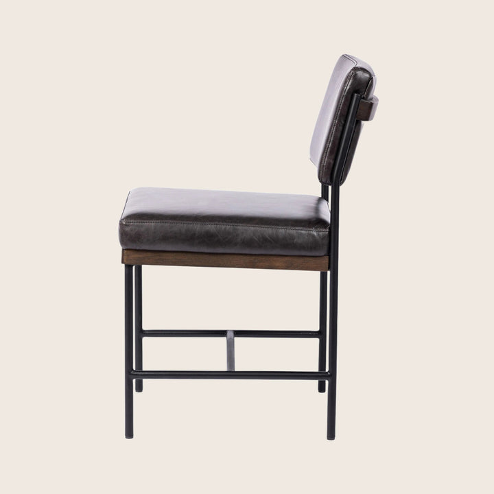 Houston Benton Leather Dining Chair Black