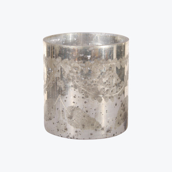 Engraved Silver Glass Votive